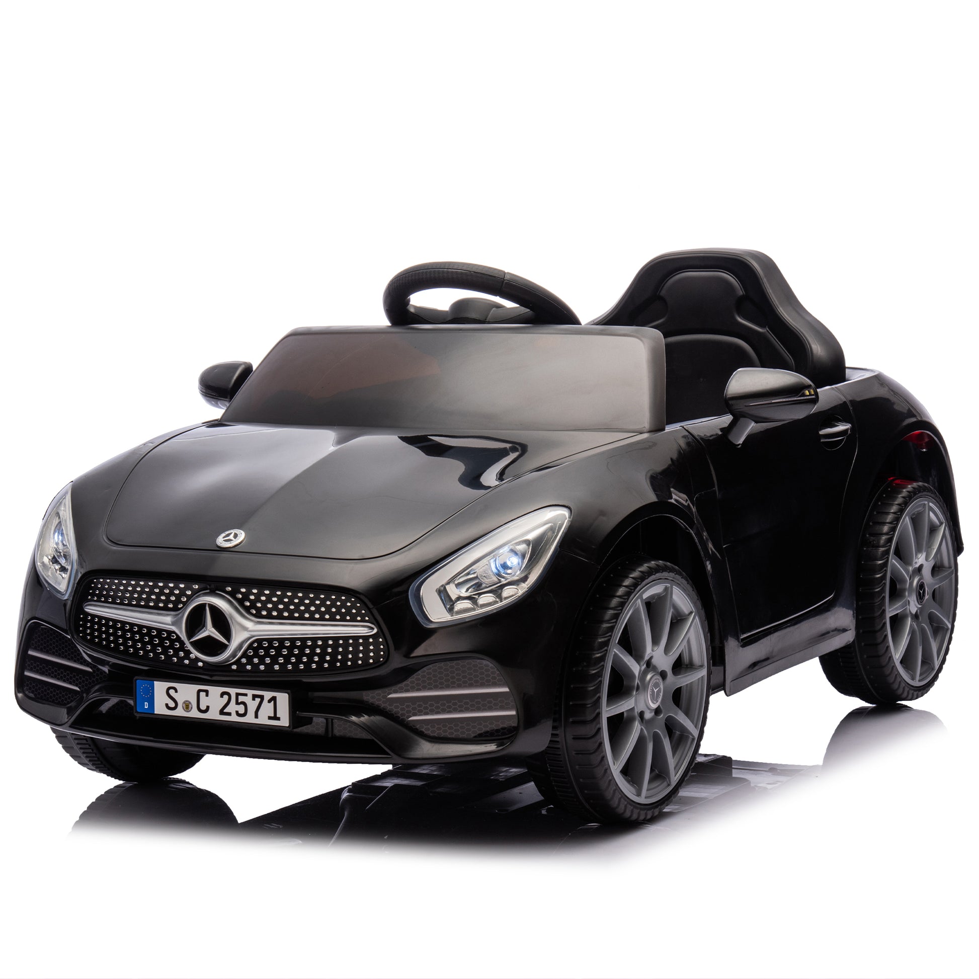 Licensed Mercedes Benz Cls 350,12V Kids Ride On Toy Car W Parents Control,2Wd,Four Wheel Suspension,Music,Bluetooth,Led Light,Usb,Power Display,Volume Adjustment,Speeds 1.24 3.11Mph For Kids Aged 2 4. Black 50 99 Lbs Polypropylene