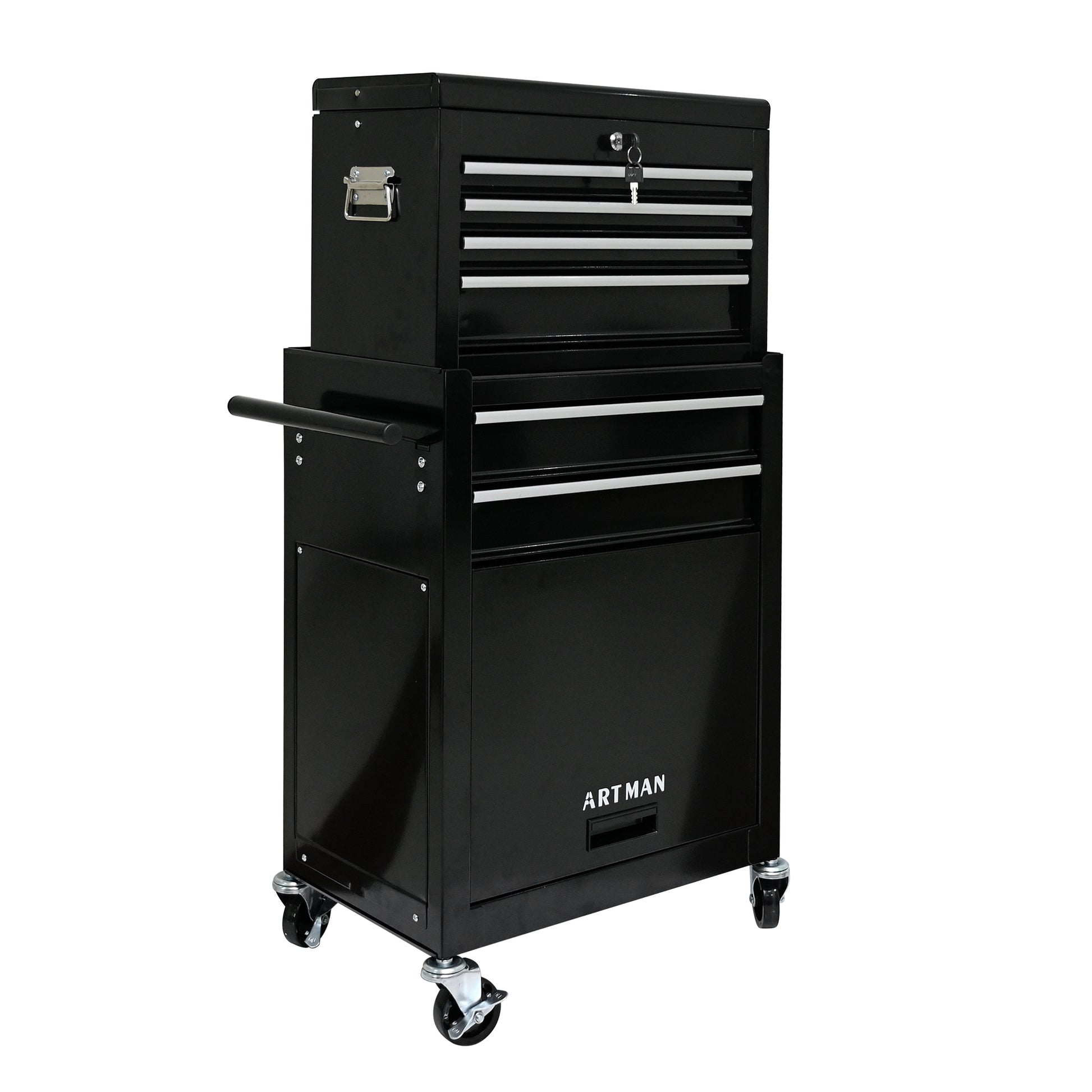 High Capacity Rolling Tool Chest With Wheels And Drawers, 6 Drawer Tool Storage Cabinet Black Black Steel