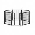 Dog Playpen Outdoor, 8 Panel Dog Fence 31.'' Pet Pen For Small Dogs Pet Exercise Pen For Puppy Rabbit Small Animals Portable Playpen For Rv Camping Garden Yard, Indoor. Black, 26.3'' W X 31.5'' H. Black Iron