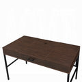 Oak And Black 1 Drawer Writing Desk With Usb Port Oak Writting Desk Office Industrial Rectangular Drawers Wood Metal