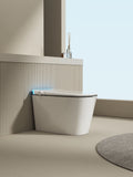 Multifunctional Flat Square Smart Toilet With Automatic Flush With Remote Control Foot Sensor Night Light White Ceramic