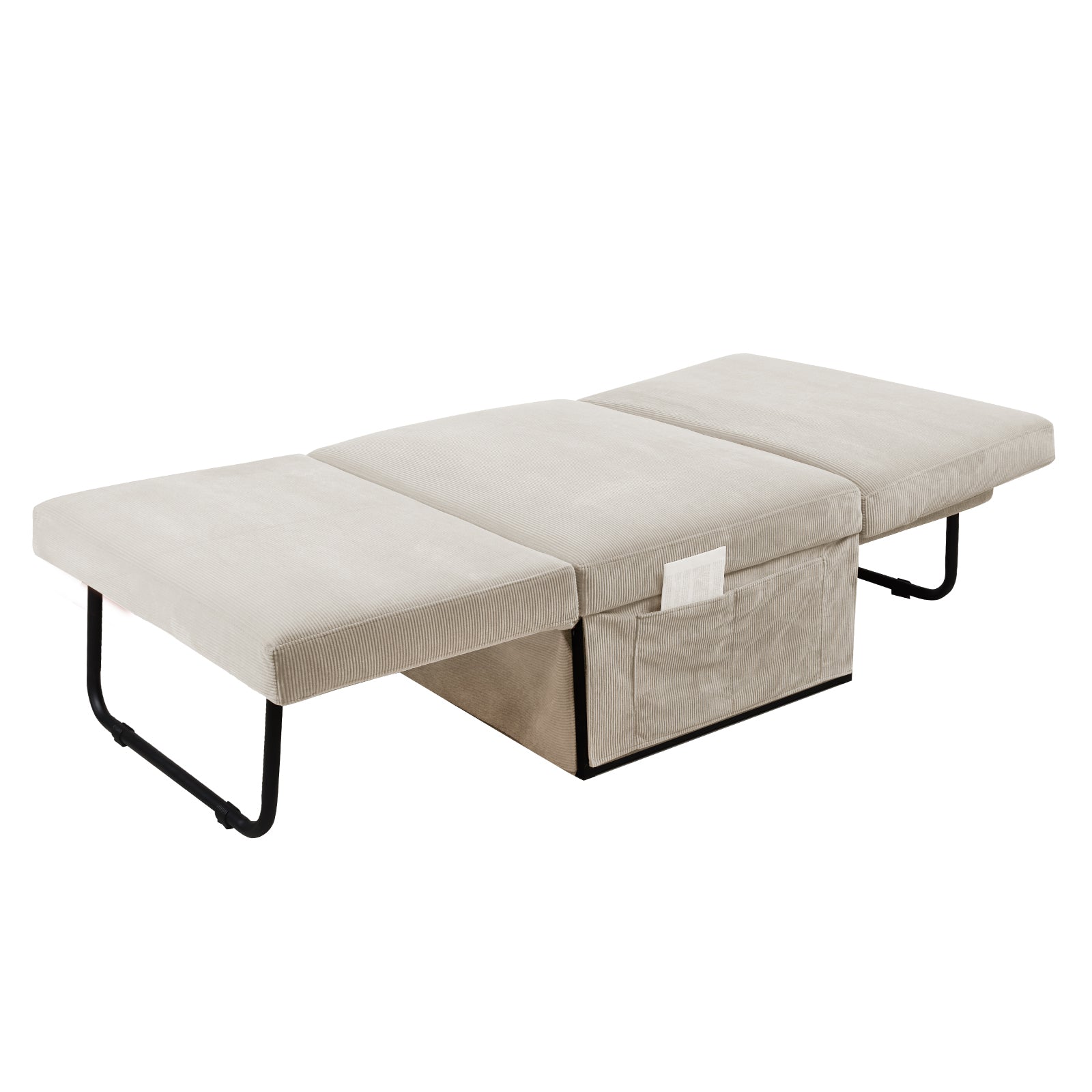 Modern Corduroy Sofa Bed,Couch Chair,Sleeper Bed,Small Lounge Sofa W Reclining Backrest,Furniture For Living Room,Bedroom,4 In 1 Convertible Sleeper Sofa Bed, White White Corduroy 1 Seat