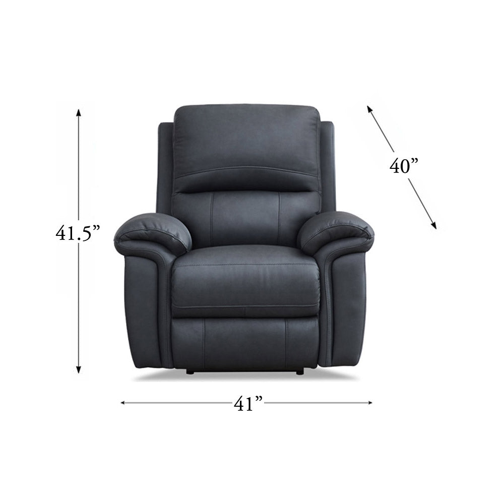 Monica Power Zero Gravity Recliner Gunmetal Memory Foam Genuine Leather