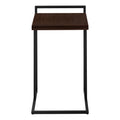 Accent Table, C Shaped, End, Side, Snack, Living Room, Bedroom, Brown Laminate, Black Metal, Contemporary, Modern Espresso Particle Board