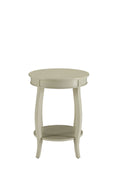 Aberta Antique White Finish Accent Table Antique White Synthetic Wood