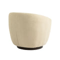 Upholstered Swivel Barrel Armchair With Storage Modern Living Room Side Chair For Bedroom Office Reading Spaces Teddy Fabric Beige Beige Foam Upholstered