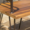 Zion Industrial Wood And Metal Bench Teak Metal & Wood