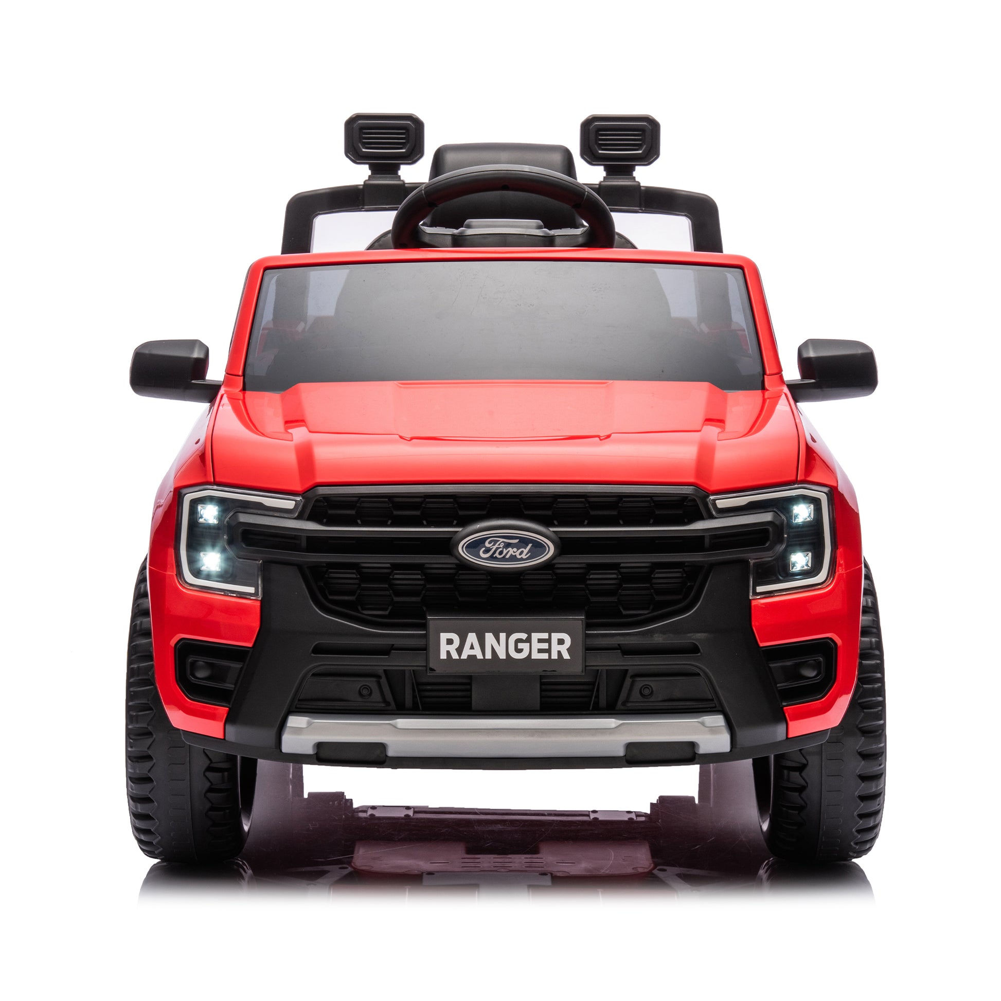 12V Kids Ride On Car W Parents Remote Control,Licensed Ford Ranger,2Wd,Rear Wheel Suspension,Low Start,Headlight,Horn,Mp3,Bluetooth,Adjustable Speed,Speed 1.86 4.97 Mph For Kids Aged 3 6. Red 50 99 Lbs Polypropylene