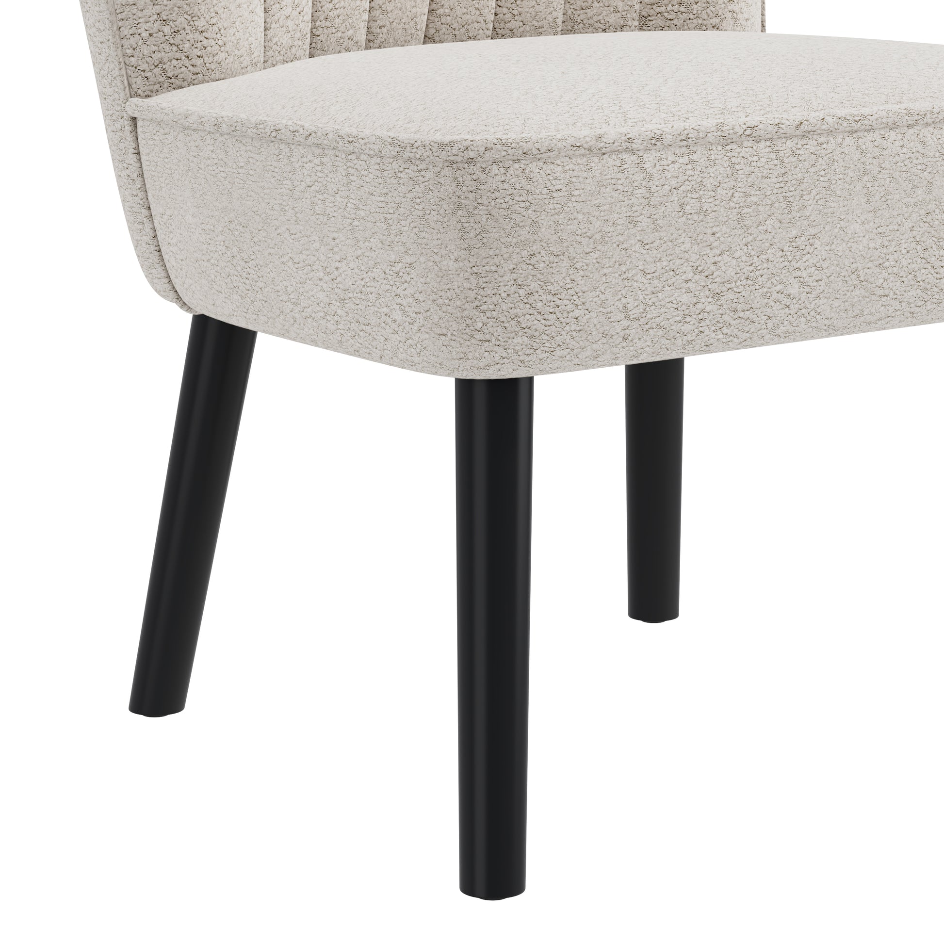 Shellback Chair In White White Boucle,Polyester