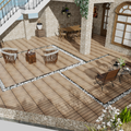 Patio Floor Tiles Pack Of 22 Wpc Wood Plastic Composite Patio Deck Tiles Diy Interlocking Decking Tiles, Quick Deck Floor Tile, Court Tile, Water Resistant Indoor Outdoor 11.8