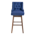 Coolmore Bar Stools Set Of 2 Counter Height Chairs With Footrest For Kitchen, Dining Room And 360 Degree Solid Wood Legs Swivel Bar Stools Set Of 2 Navy Linen Navy Foam Linen