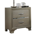 Champagne 2 Drawer Nightstand Champagne 2 Drawers Bedroom Rectangle Rubberwood Drawers Wood