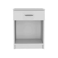 Eco Nightstandend Table, Side Table Superior Top, One Drawer, Lower Shelf White White 1 Drawer Bedroom Rectangle Modern Shelf Particle Board Particle Board