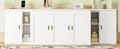 Full Size Murphy Bed With Shelves, Cabinets And Usb Ports,White White Mdf Lvl