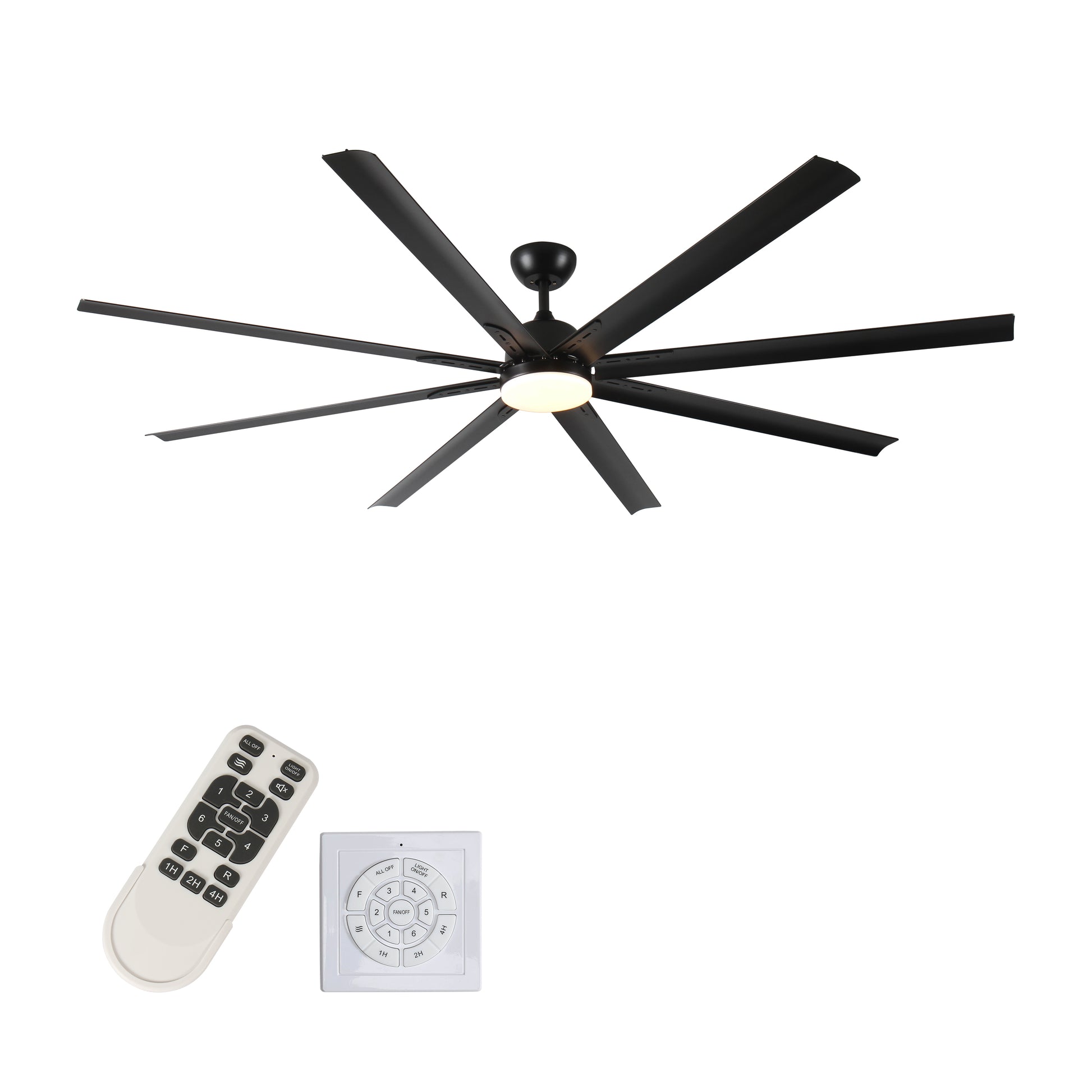 84 In Super Large Black Ceiling Fan With Remote Control Black American Design Aluminium Aluminium