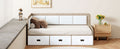 Twin Size Daybed With Three Drawers And Three Storage Compartments, Nature Beige Twin Beige Natural Mdf