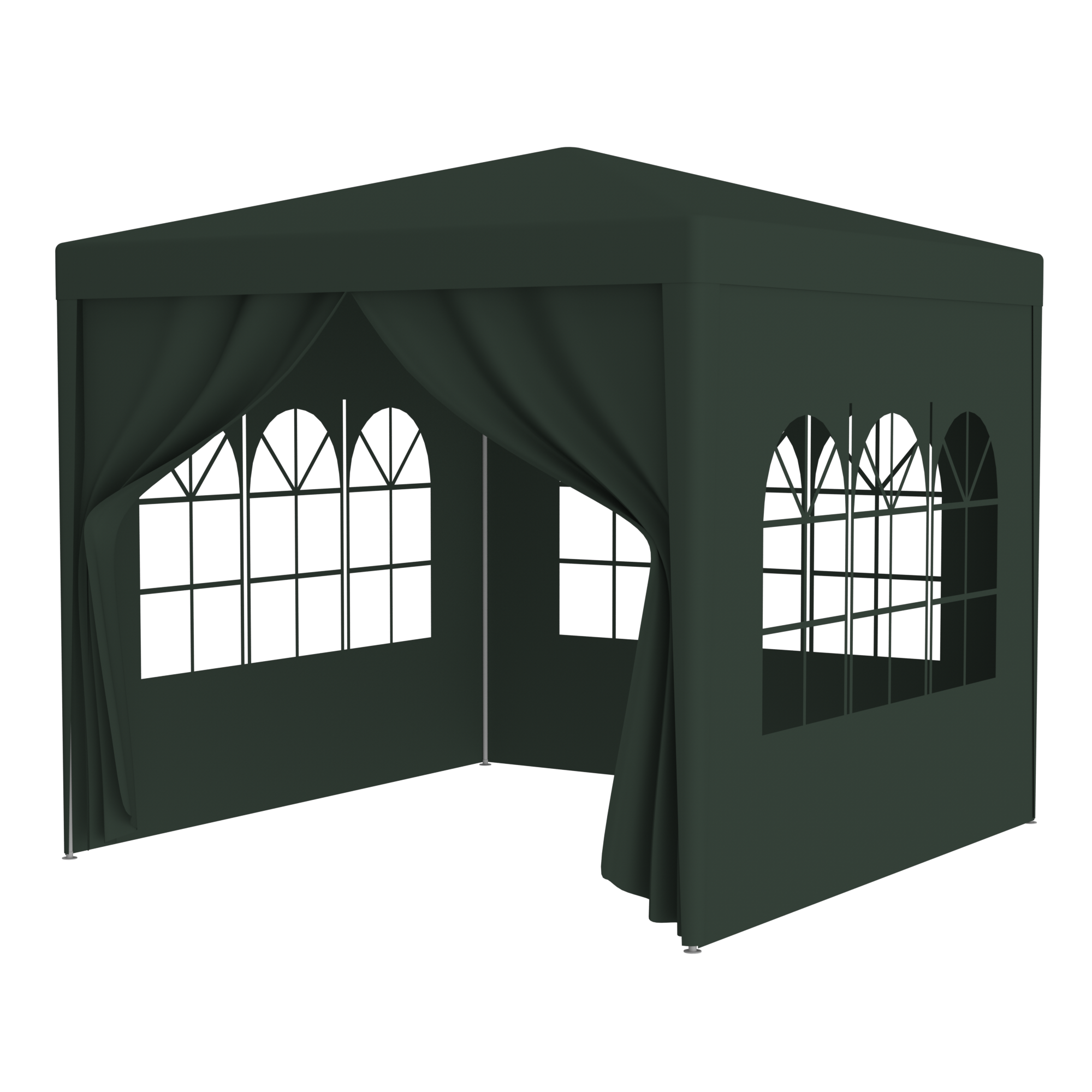 10'X10' Party Tent Outdoor Heavy Duty Gazebo Wedding Canopy 4 Removable Walls ,Green Green Steel