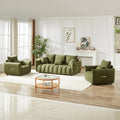 3 Seater 1 Seater 1 Seater, Combo Sofa Modern Living Room Sofa, Teddy Sofa, Wooden Frame, 5 Cushions, Apartment Sofa Furniture Green Wood Primary Living Space Pine Foam Fabric 5 Seat