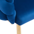 Set Of 2 Luxury Handmade Accent Chair With Gold Legs, Modern Velvet Armchair For Living Room And Bedroom Blue Foam Velvet