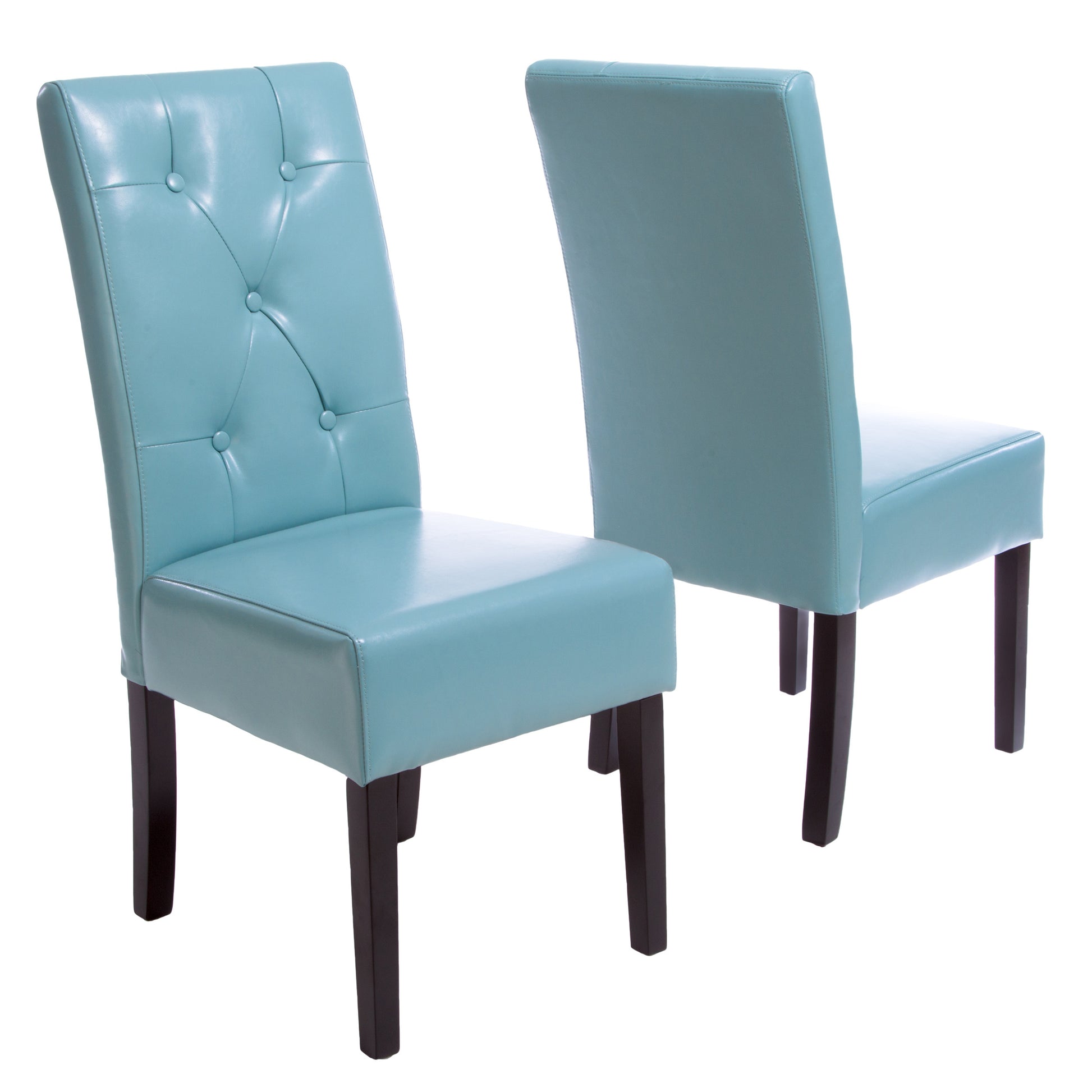 Carter 5 Tuft Kd Dining Chair Set Of 2 Teal Blue Metal Waterproof Fabric