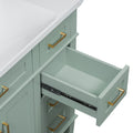 36 Inch Bathroom Vanity With Resin Sink, Modern Bathroom Cabinet In Green, Featuring Two Soft Close Doors And Four Drawers Green Bathroom Solid Wood Mdf Resin