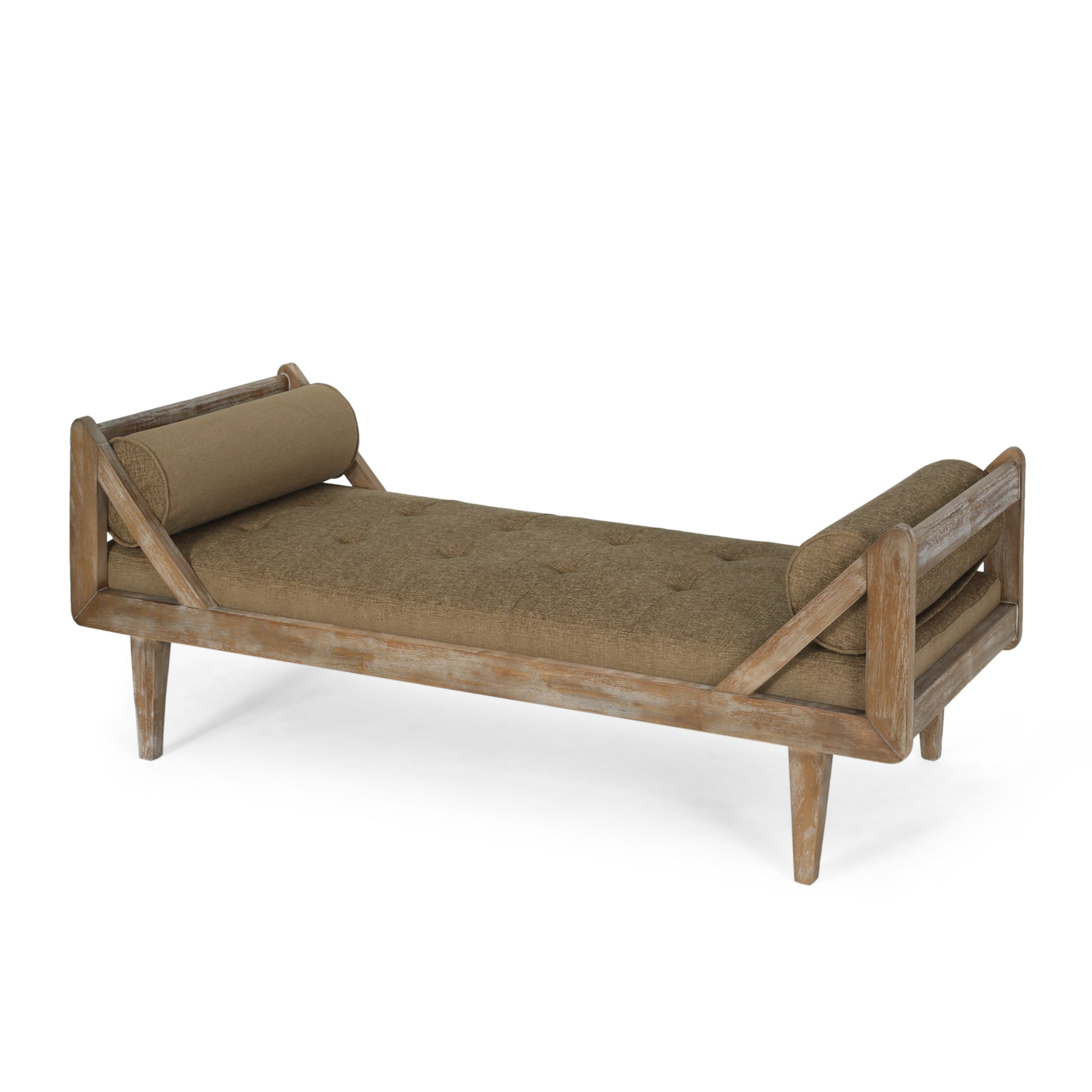 Chaise Lounge Beige Fabric