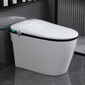 Luxury Smart Toilet With Bidet Seat Built In, Intelligent Toilet Auto Open Close Seat, Foot Sensor, Led Display,Night Light, Warm Water & Dryer,White White Bathroom Porcelain