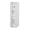 White Wardrobe With Full Length Container Lock White Bedroom Metal