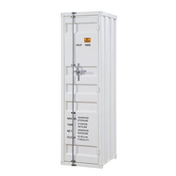 White Wardrobe With Full Length Container Lock White Bedroom Metal