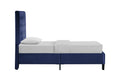 Luma Blue Twin Upholstered Bed Twin Blue Foam Solid Wood