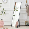 Aluminum Alloy Metal Frame Wall Mounted Full Length Mirror, Bathroom Vanity Mirror, Bedroom Porch, Decorative Mirror, Clothing Store, Floor To Ceiling Mirror, Black 65 * 23