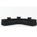 Arrived Oversized Combination Sofa,Curved Sofa,Upholstered 4 Seater Couch For Living Room, Modern Modular 3 Piece Free Combination, Semicircular Modular Sofaboucle, Black Black Polyester Primary Living Space Soft Tight Back Modern Square Arms Foam