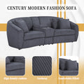 United We Win Corduroy Fabric, Two Cup Holders, Storage, Oversized Two Seat, Solid Wood Frame, High Quality Sponge Filling, Curved Placement Sofa Dark Gray Corduroy 2 Seat