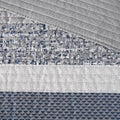 6 Piece Reversible Jacquard Quilt Set With Throw Pillows Navy Full Queen Navy Cotton
