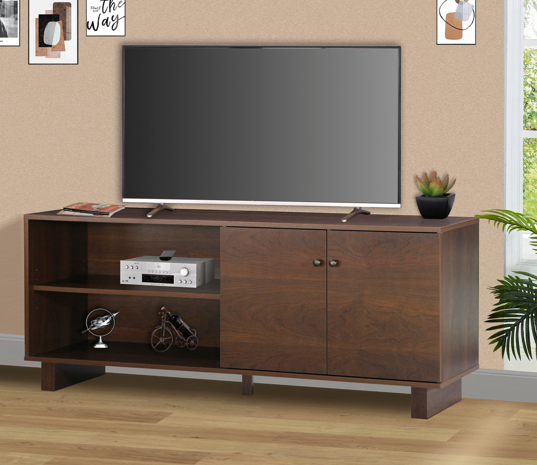 Tv Stand "Exquisite Rosewood Grain Media Console Elegant Tv Stand With Adjustable Shelves Perfect For Contemporary Living Room Fits 75 Inch Tv" Dark Brown 70 79 Inches Solid Wood