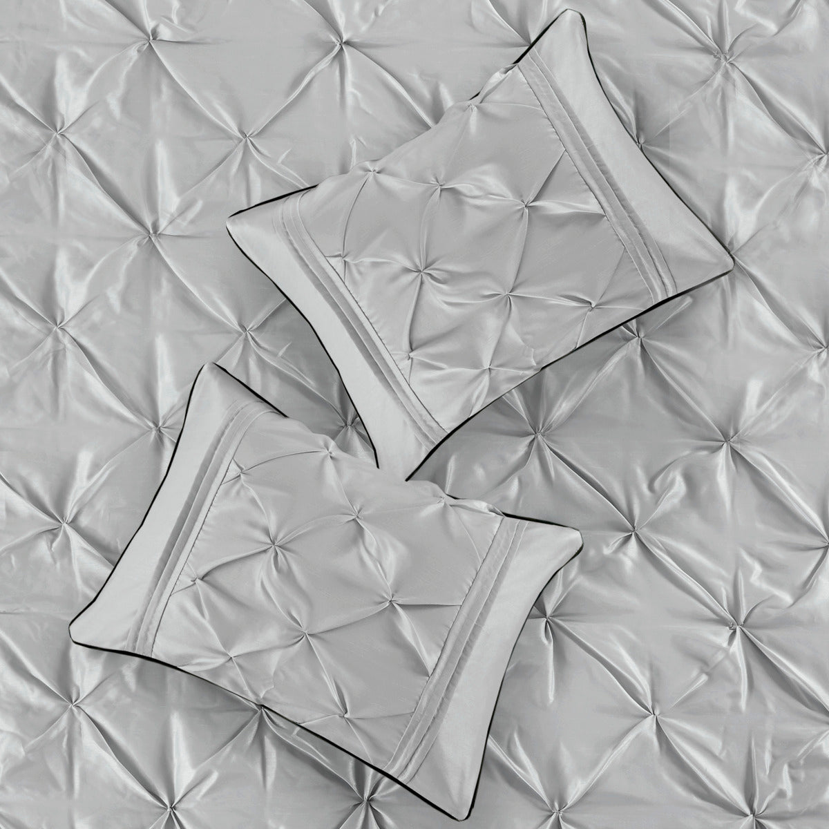 7 Piece Tufted Comforter Set Grey Queen Queen Grey Polyester
