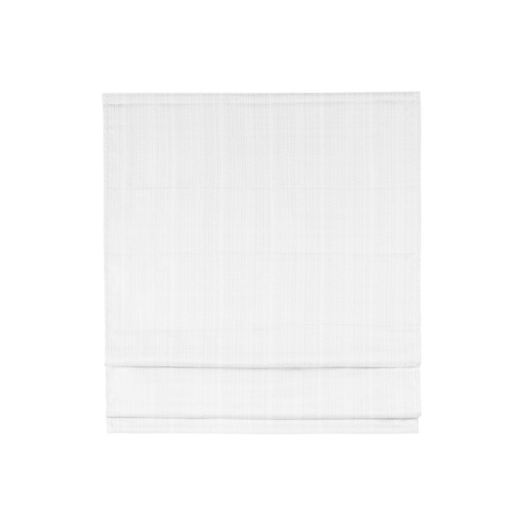 Basketweave Total Blackout Roman Shade White Polyester