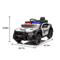 Licensed Dodge Charger,12V Kids Ride On Police Car W Parents Remote Control,Anti Collision Bar,Front& Top Alarm Light Design,Police Car Sticker,Megaphone,Three Speed,Slow Start,Four Wheel Suspension. White Plastic