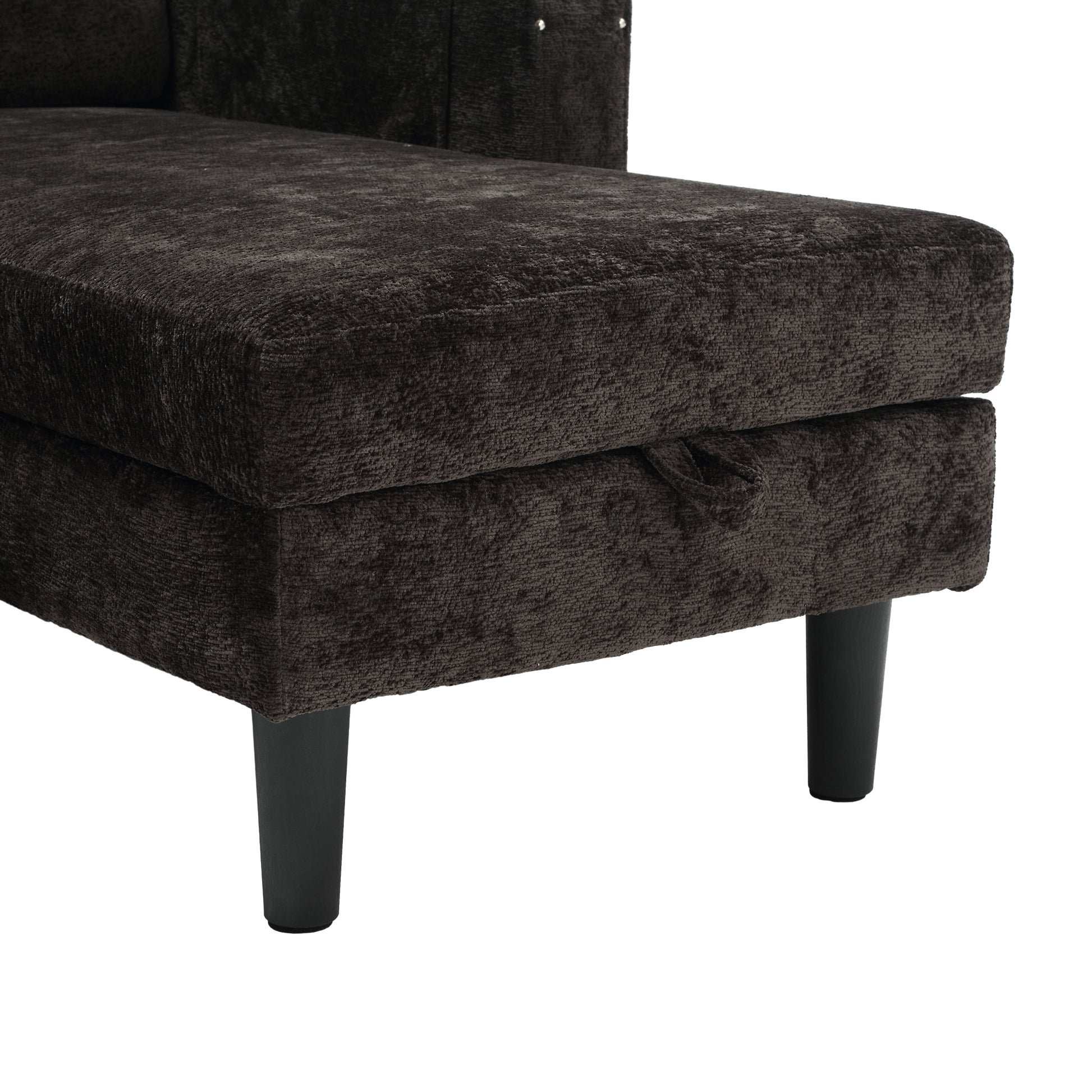 United Sectional Sofa Reversible Sectional Sleeper Sectional Sofa With Storage Chaise Black Chenille