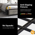 King Size Bed Frame With Led Light & Power Outlet, Platform Bed With Upholstered Headboard And Storage, Sturdy Metal Slats Support, No Box Spring Needed, Easy Assembly, Noise Free Box Spring Not Required King Dark Oak Metal Bedroom Modern Bed Frame Mdf