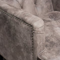 Harrison Tufted Club Chair Grey Brown Microfiber 1 Seat