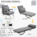 Homcom Single Person Folding 5 Position Convertible Sofa Bed Sleeper Chair Chaise Lounge Couch W Pillow & Steel Frame For Home Office, Light Grey Light Grey Fabric 1 Seat