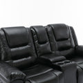 2 Seater Home Theater Recliner Manual Recliner Chair With A Storage Box And Two Cup Holders For Living Room,Bedroom, Black Old Sku:Pp302954Aab Black Foam Pu Leather