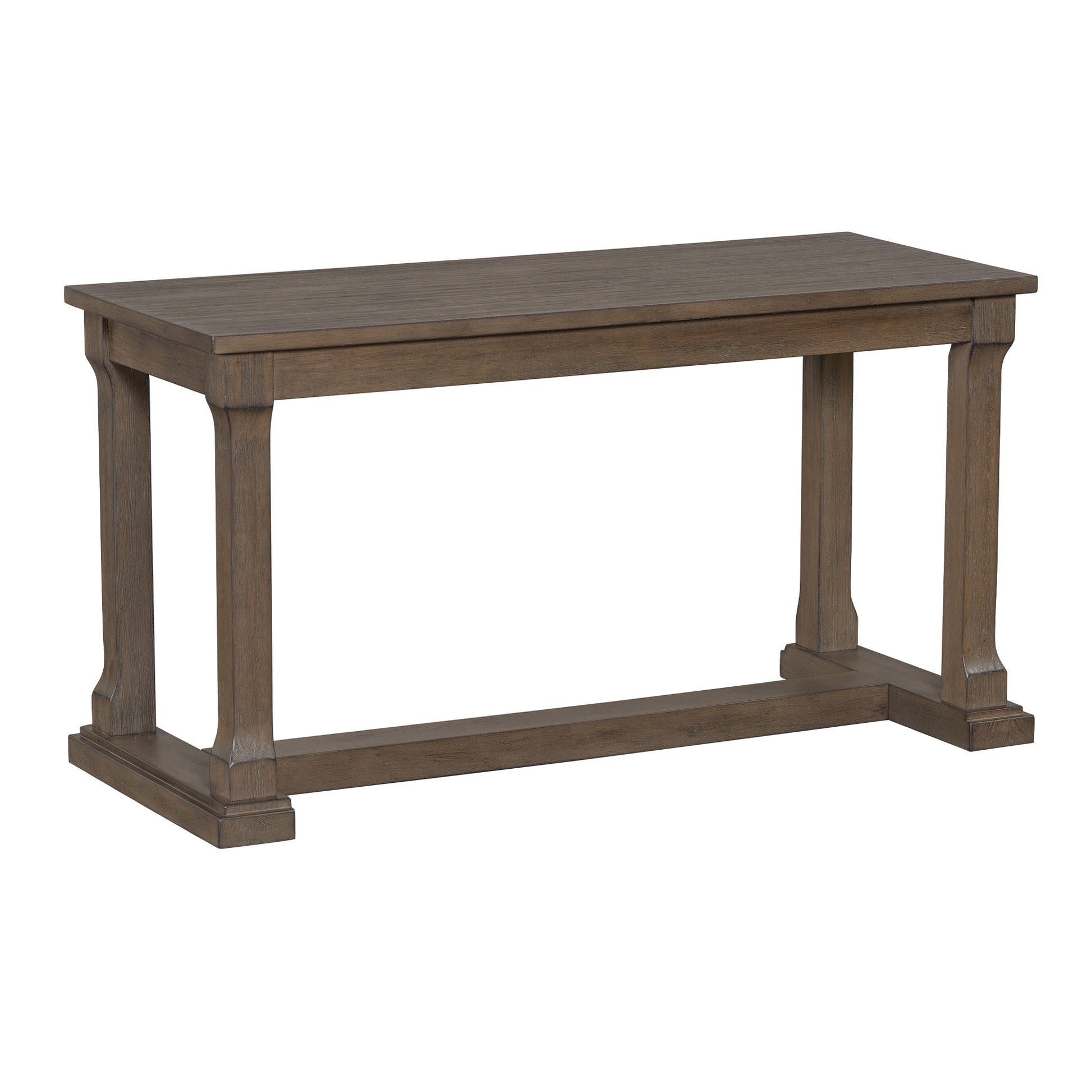 6 Piece Wood Dining Table Set With Storage Shelf And Curved Legs, Kitchen Table Set With Bench And 4 Removable Cushions Dining Chairs, Modern Style, Brown Gray Cushion Wood Dining Room Solid Wood Rubberwood Rectangular Dining Table With Bench Wood Wood
