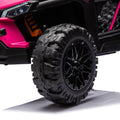 24V Kids Ride On Utv,Electric Toy For Kids W Parents Remote Control,Four Wheel Suspension,Low Start,Adjustable Speed,Multimedia Player,Early Education,Bluetooth,Rear Storage Space For Kids Aged 3 . Pink 50 99 Lbs Polypropylene