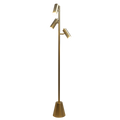 Lumina Brassed Gold Floor Lamp With Rotary Switch Triple Spots Metal Cone Base Gold Table&Floor Lamps Brass