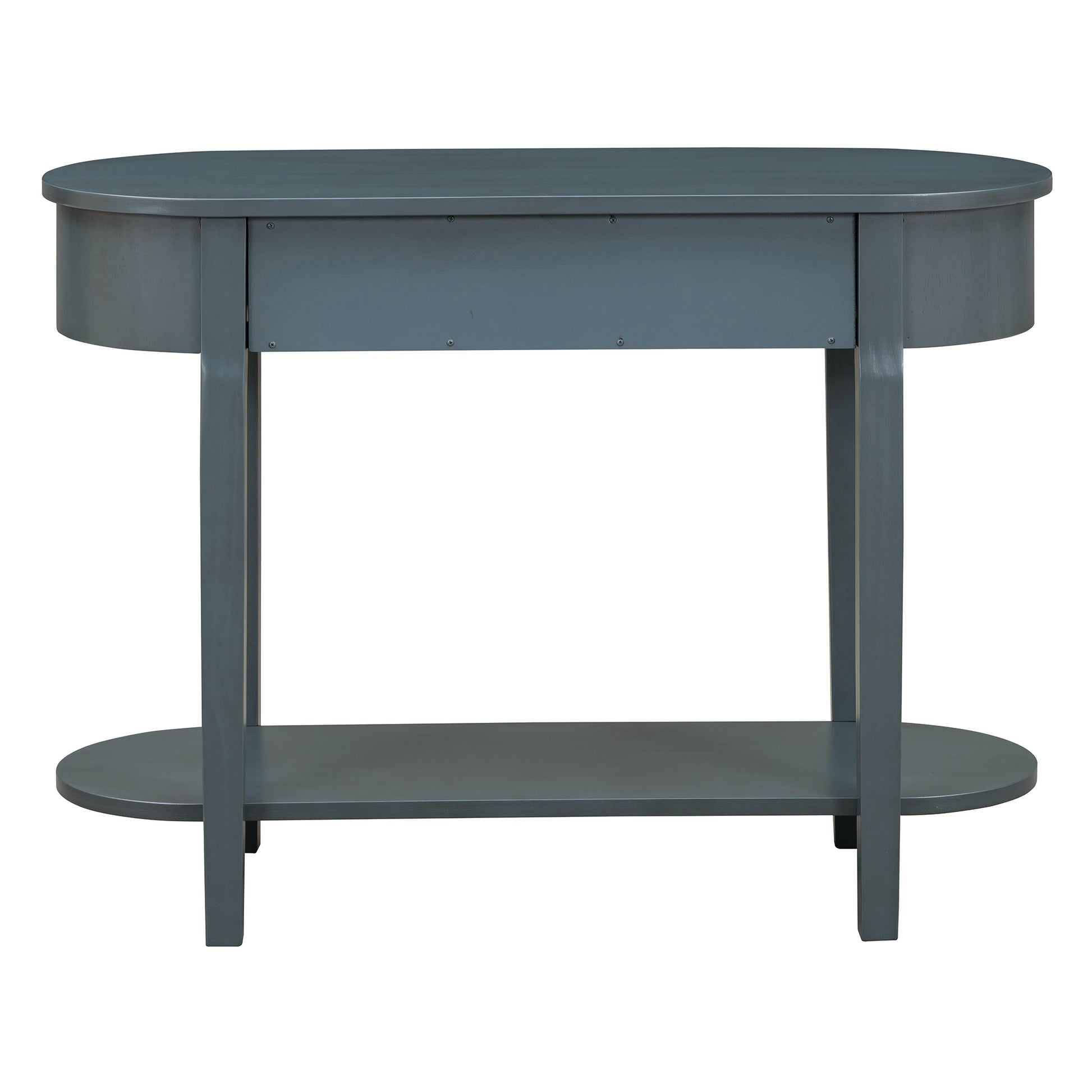 Elegant Retro Console Table With Curved Design And Smooth Glaze For Entryways, Living Rooms And Hallways Navy Navy Solid Wood Mdf