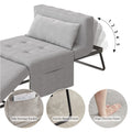 Sofa Bed,Chair Bed,Sleeper Couch,4 In 1 Multi Function Folding Ottoman Bed With Slide Storagepocket For Living Room,Bedroom,Hallway,Light Grey Light Gray Espresso Bedroom Mid Century Modern Oak Upholstered Fabric