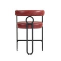 Coolmore Bar Stools Set Of 2, Modern Bar Stool With Back, Black Metal Frames, Upholstered Bar Stools For Kitchen Island, Pub, Club Wine Red Pu Wine Red Foam Pu Leather