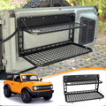 Tailgate Table Rear Foldable Cargo Shelf Aluminum Alloy Storage Shelf Molle Panel For Ford Bronco 2021 2024 Black Steel